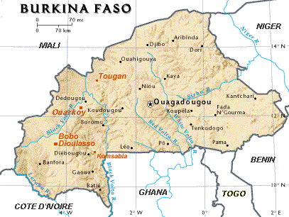 Carte du Burkina Faso