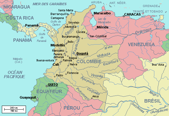 Carte de La Colombie