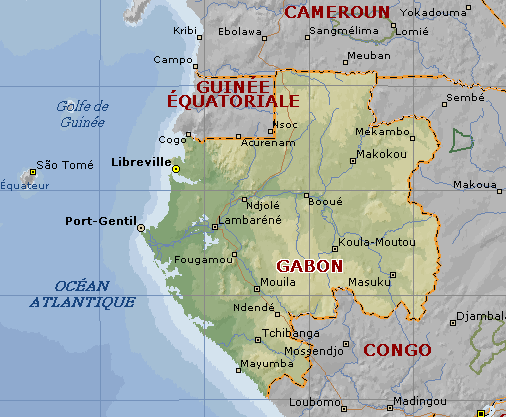 Carte du Gabon