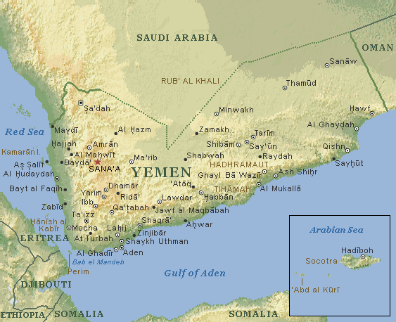 Carte du Yemen